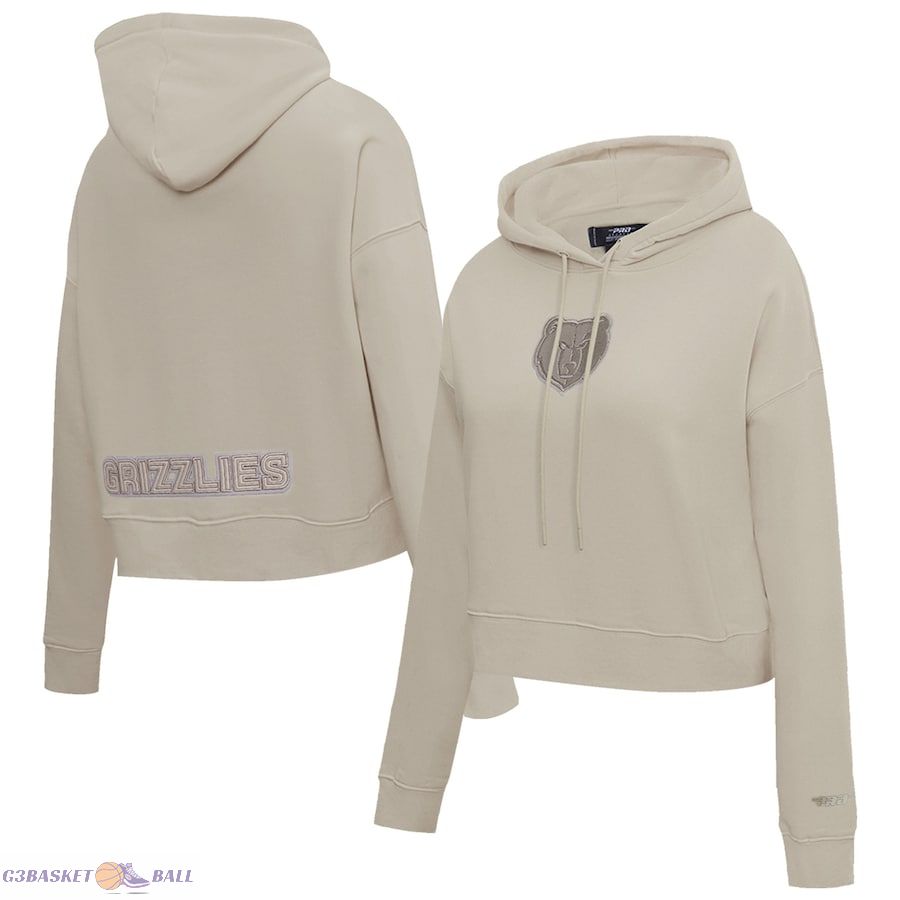 Women's Memphis Grizzlies Pro Standard Taupe Neutrals Capsule Cropped Pullover Hoodie