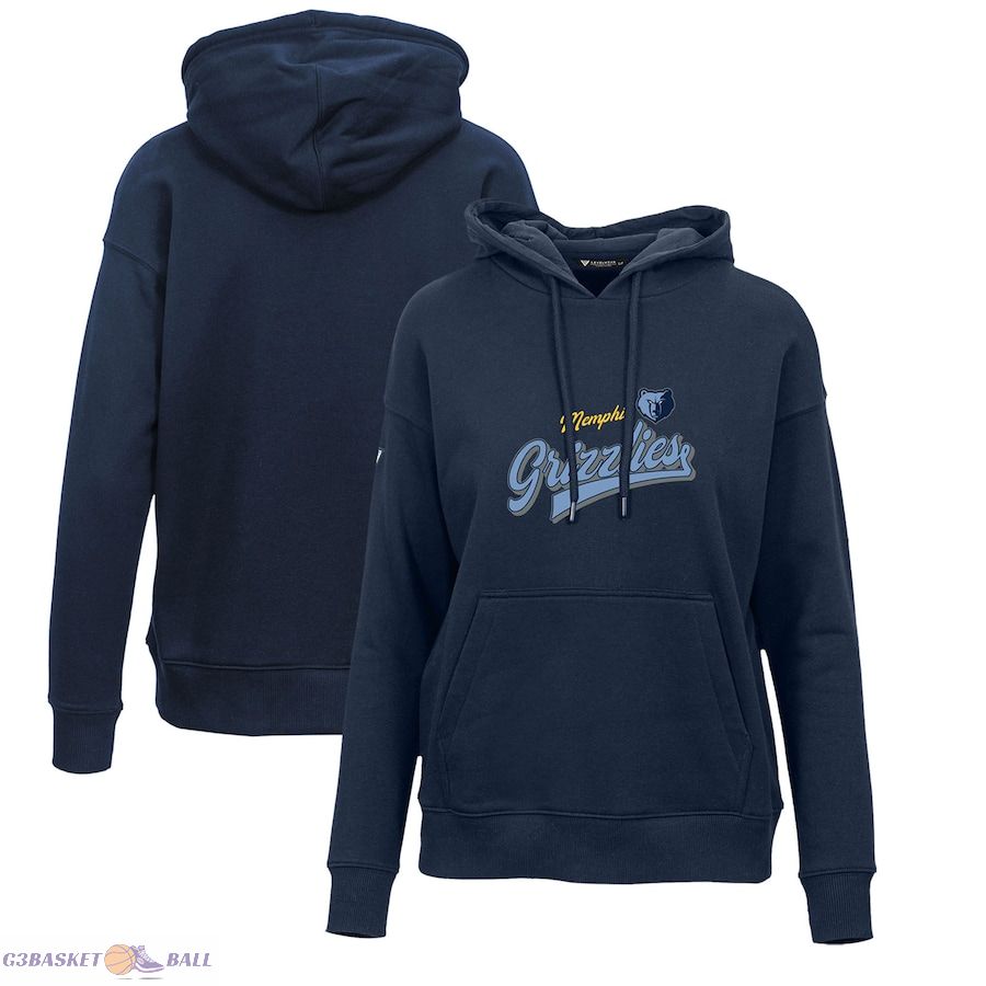 Women's Memphis Grizzlies Levelwear Navy Adorn Retro Pullover Hoodie