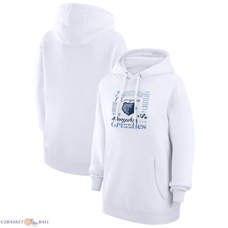 Women's Memphis Grizzlies G-III 4Her by Carl Banks White Team Collage Graphic Fleece Pullover Hoodie