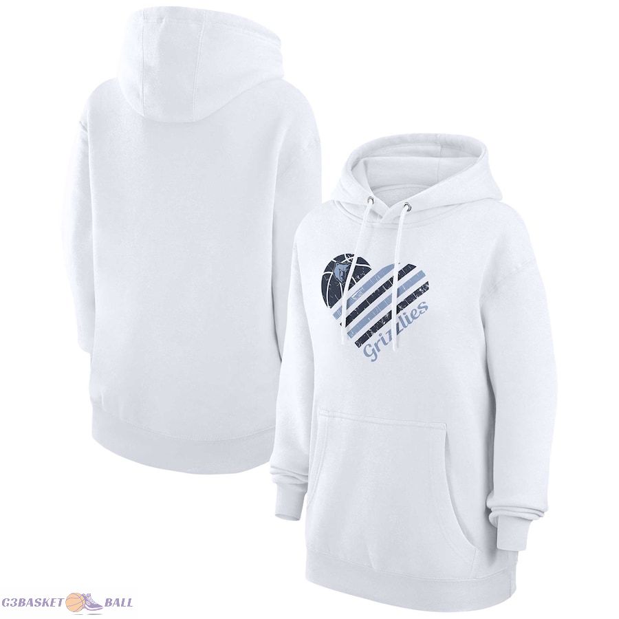 Women's Memphis Grizzlies G-III 4Her by Carl Banks White Heart Pullover Hoodie