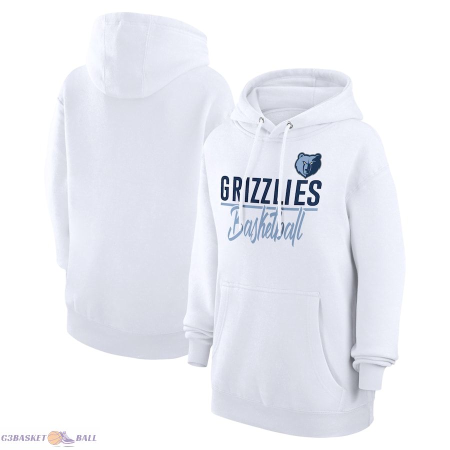 Women's Memphis Grizzlies G-III 4Her by Carl Banks White Graphics Fleece Pullover Hoodie