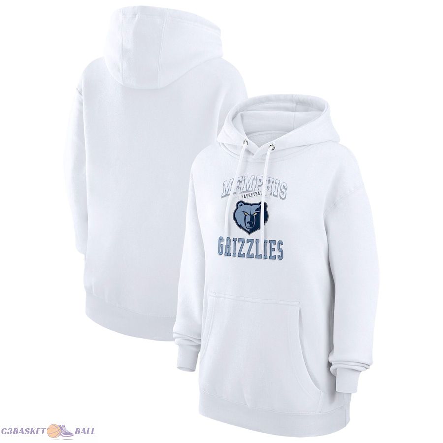 Women's Memphis Grizzlies G-III 4Her by Carl Banks White Graphic Fleece Pullover Hoodie