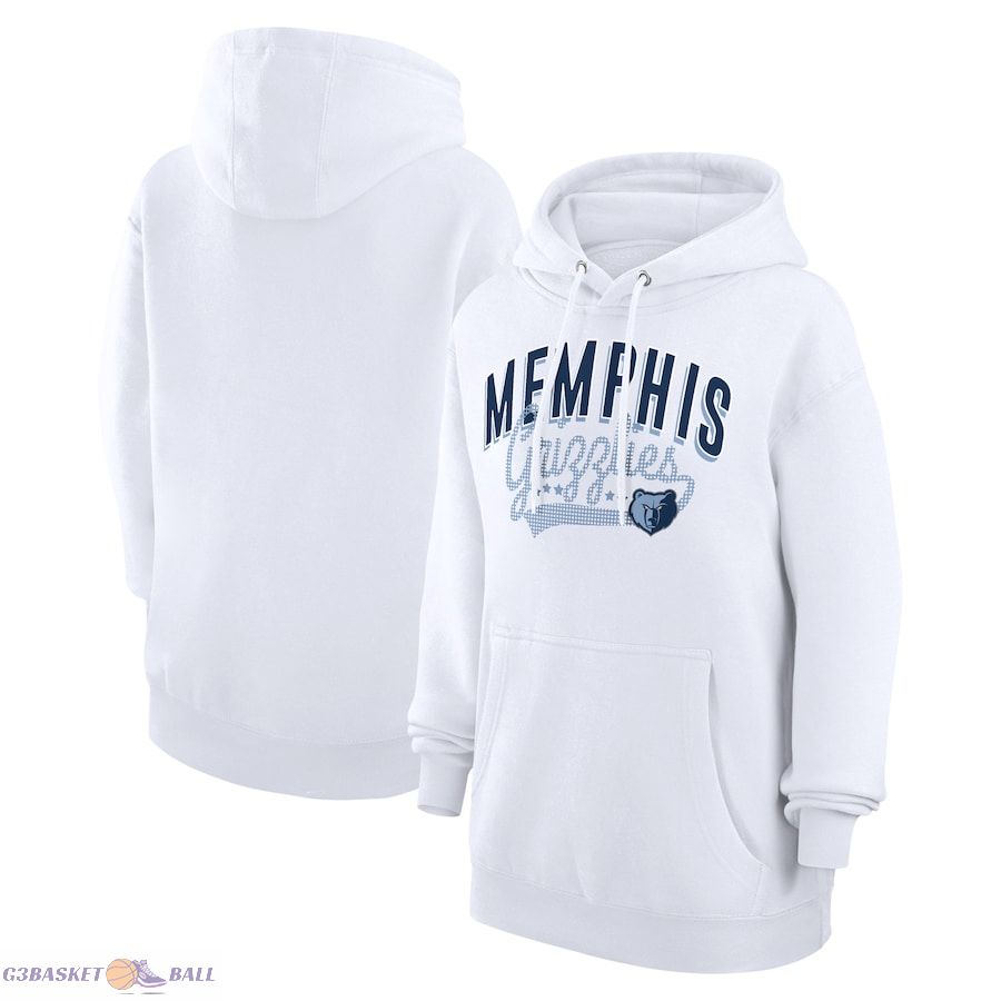 Women's Memphis Grizzlies G-III 4Her by Carl Banks White Filigree Logo Pullover Hoodie