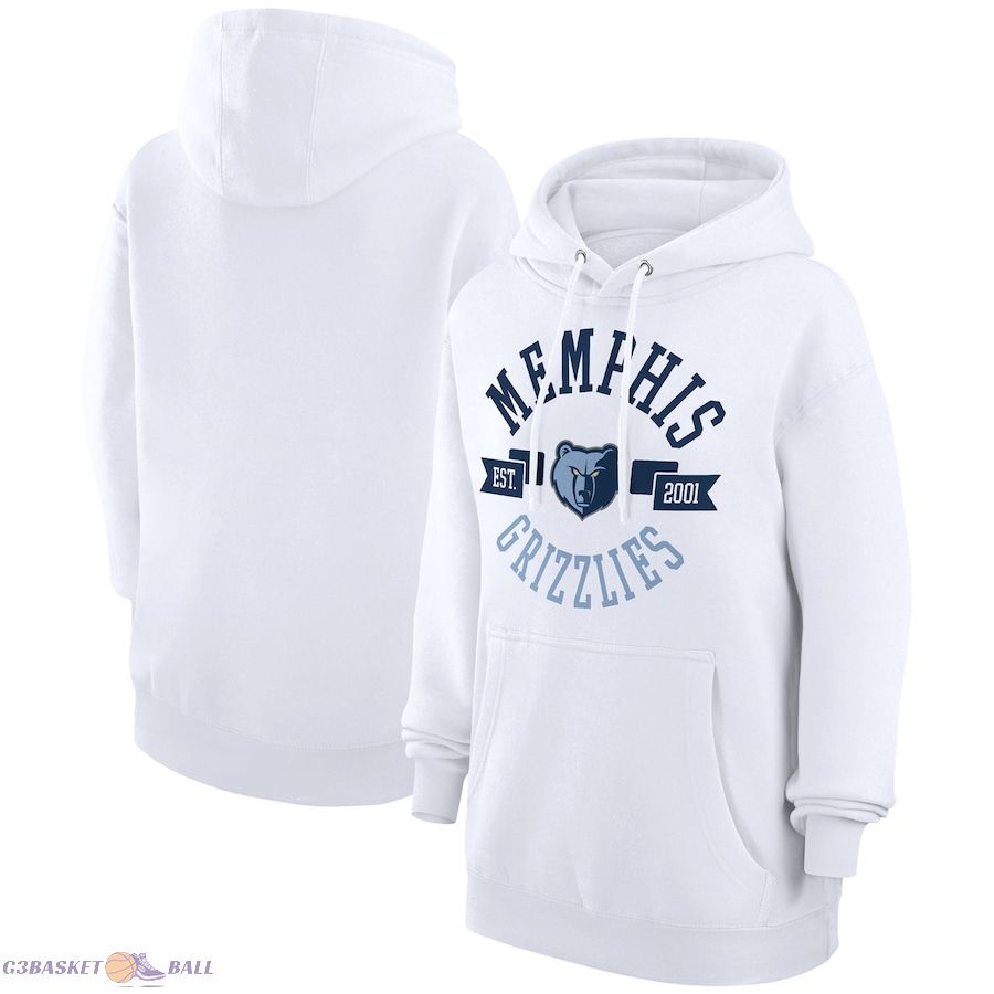 Women's Memphis Grizzlies G-III 4Her by Carl Banks White City Pullover Hoodie