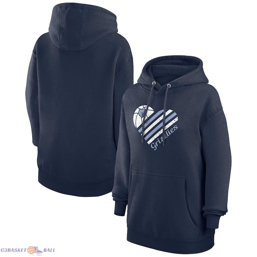 Women's Memphis Grizzlies G-III 4Her by Carl Banks Navy Heart Pullover Hoodie