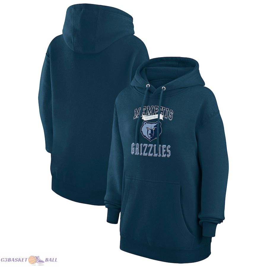 Women's Memphis Grizzlies G-III 4Her by Carl Banks Navy Graphic Fleece Pullover Hoodie