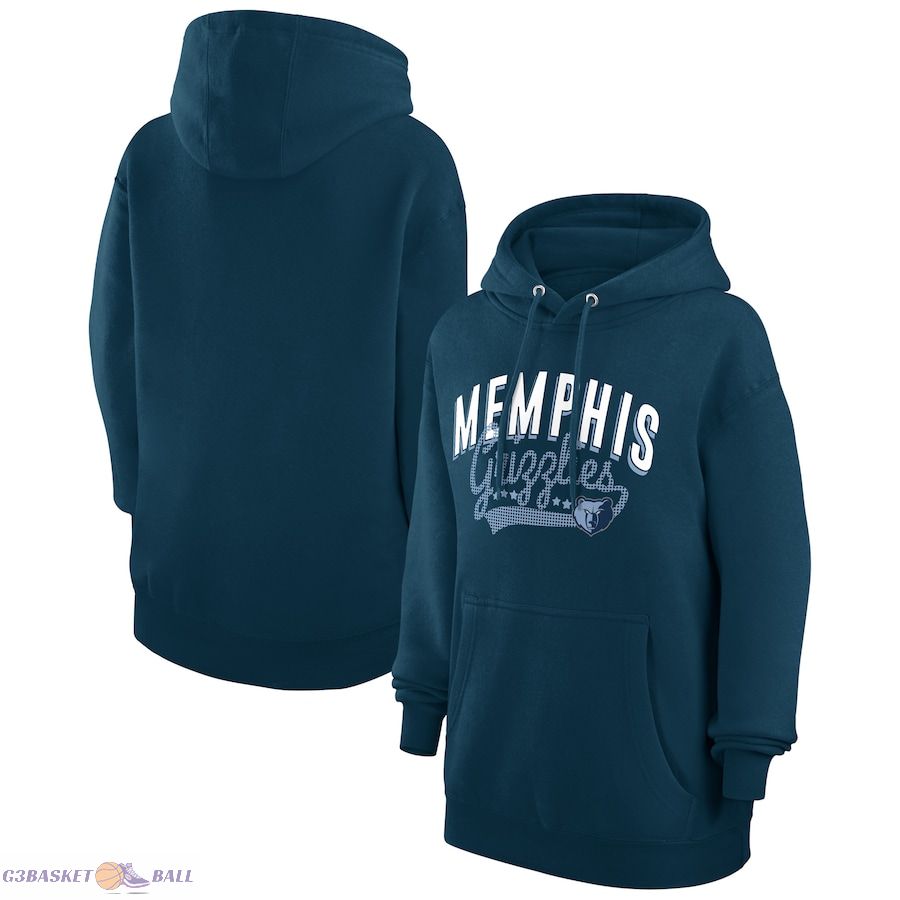 Women's Memphis Grizzlies G-III 4Her by Carl Banks Navy Filigree Logo Pullover Hoodie