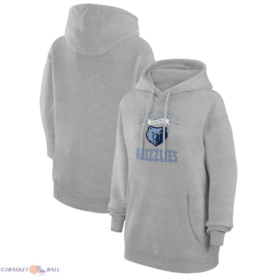 Women's Memphis Grizzlies G-III 4Her by Carl Banks Heather Gray Graphic Fleece Pullover Hoodie