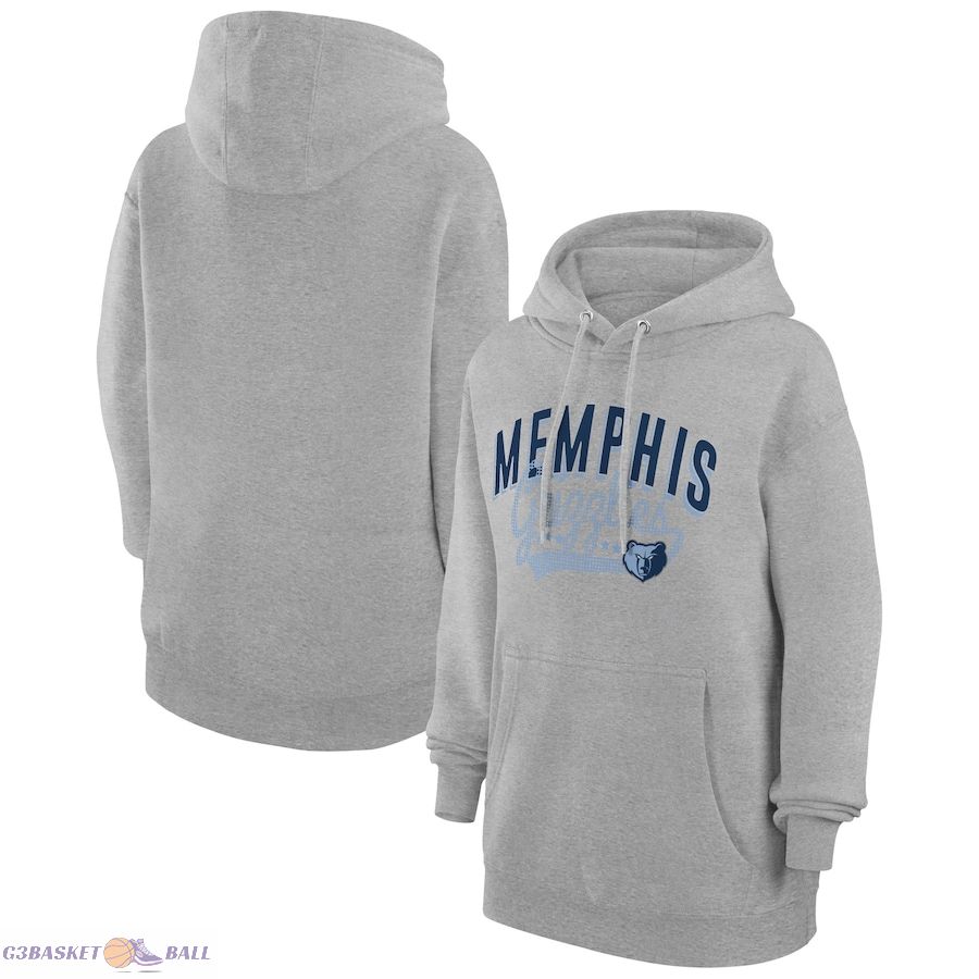 Women's Memphis Grizzlies G-III 4Her by Carl Banks Heather Gray Filigree Logo Pullover Hoodie