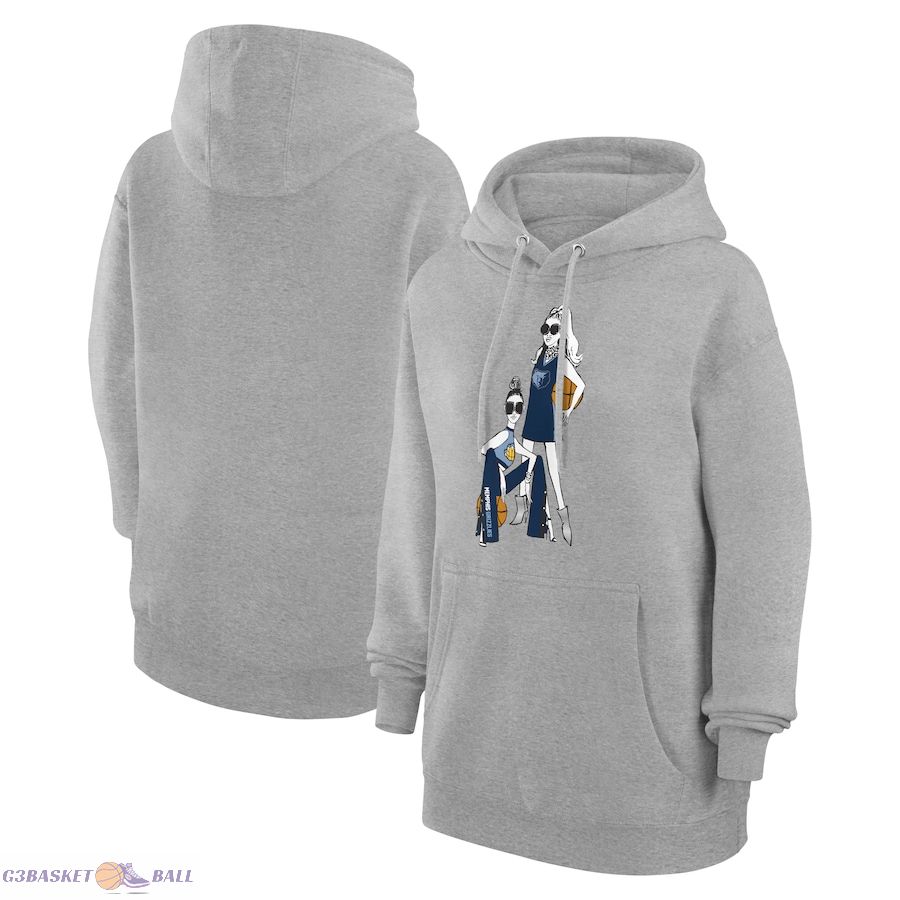 Women's Memphis Grizzlies G-III 4Her by Carl Banks Heather Gray Basketball Girls Fleece Pullover Hoodie