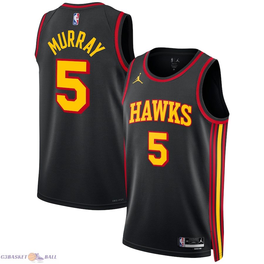 Unisex Atlanta Hawks Dejounte Murray Jordan Brand Black Swingman Jersey - Statement Edition