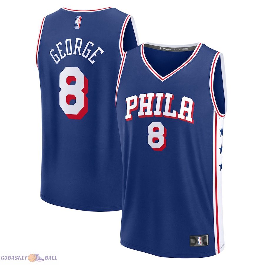 Men's Philadelphia 76ers Paul George Fanatics Royal Fast Break Replica Player Jersey - Icon Edition