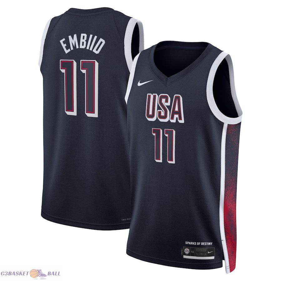 Unisex Men's USA Basketball Joel Embiid Navy 2024 Swingman Player Jersey