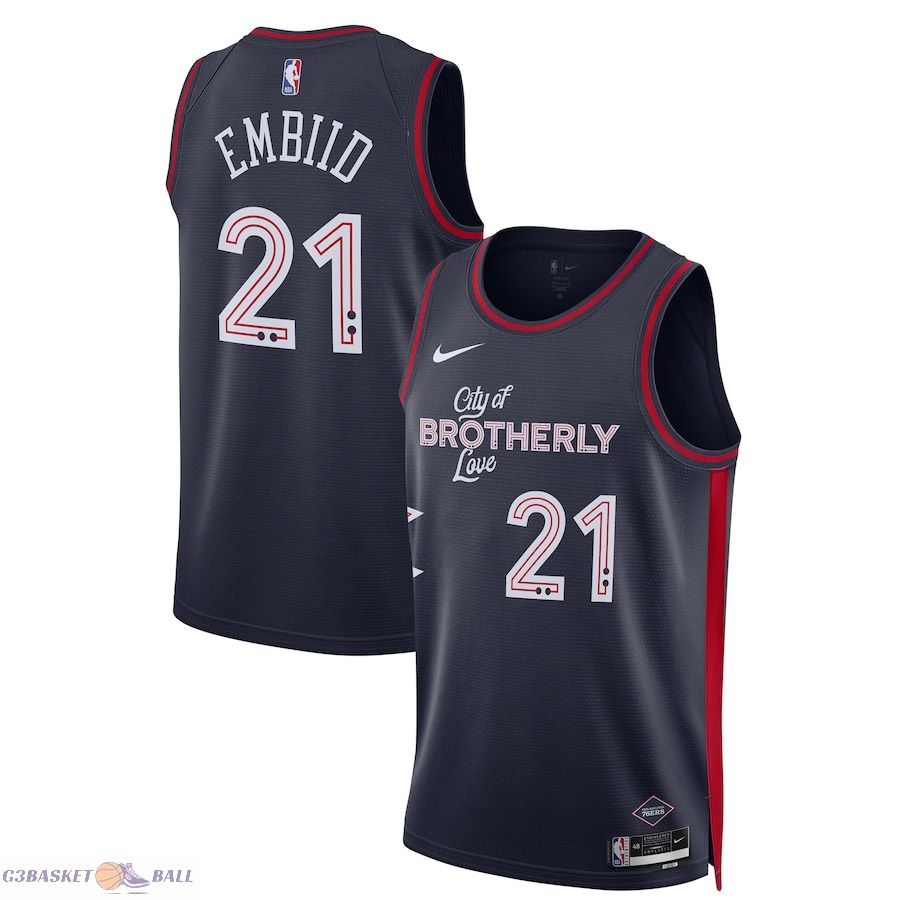 Unisex Philadelphia 76ers Joel Embiid Navy 2023/24 Swingman Jersey - City Edition