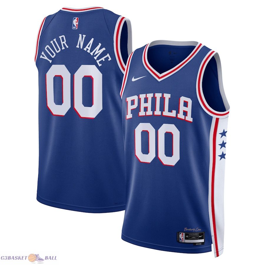 Unisex Philadelphia 76ers Royal 2022/23 Swingman Custom Jersey - Icon Edition