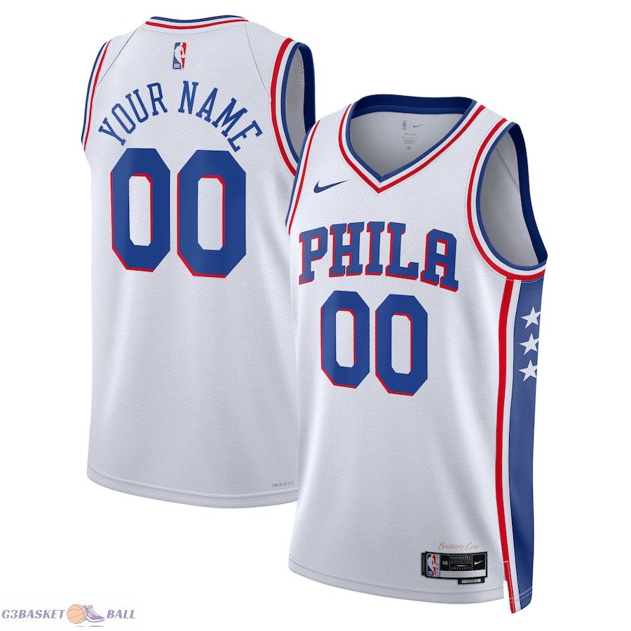 Unisex Philadelphia 76ers White 2022/23 Swingman Custom Jersey - Association Edition