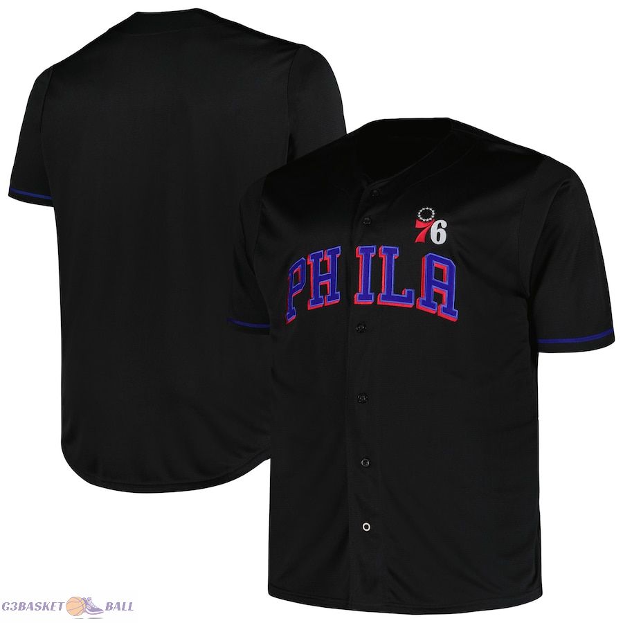 Men's Philadelphia 76ers Profile Black Big & Tall Pop Jersey