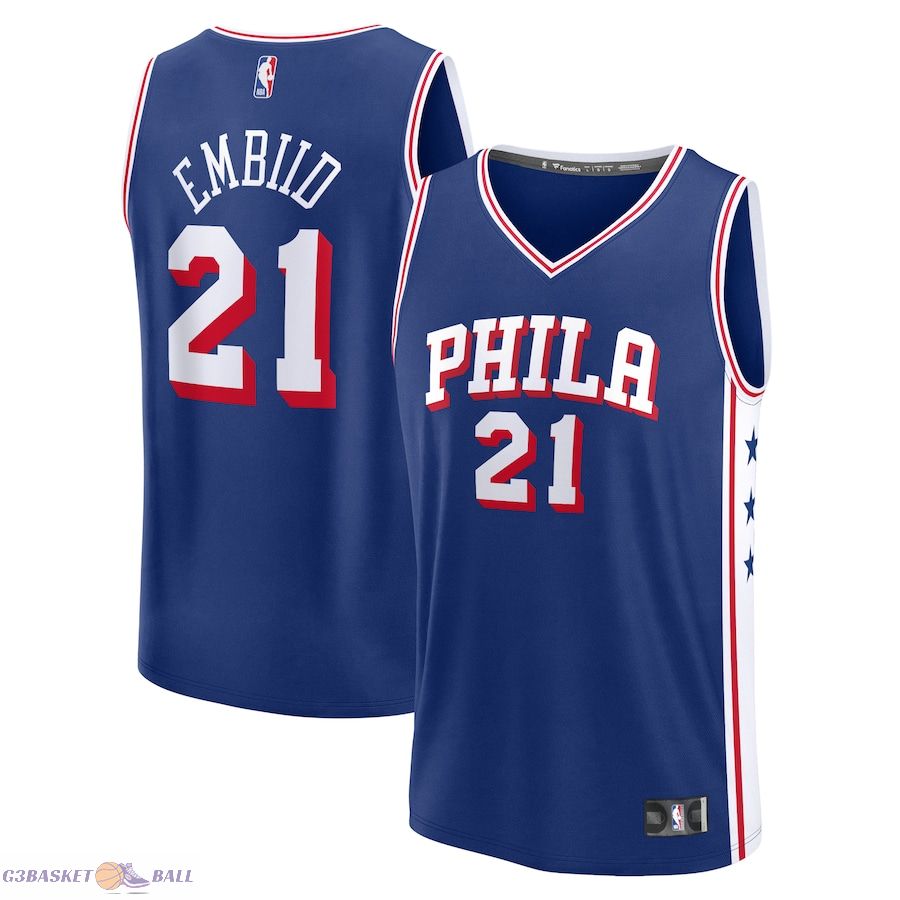 Men's Philadelphia 76ers Joel Embiid Fanatics Royal Fast Break Replica Jersey - Icon Edition