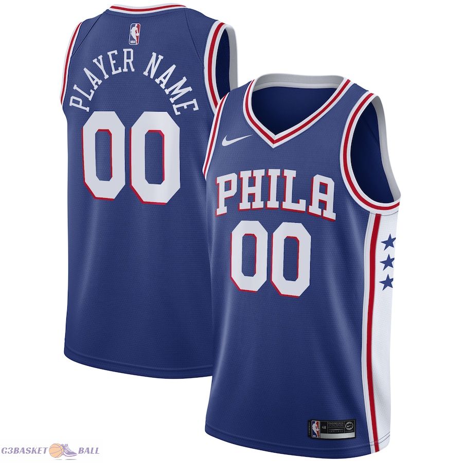 Men's Philadelphia 76ers Royal 2020/21 Swingman Custom Jersey - Icon Edition