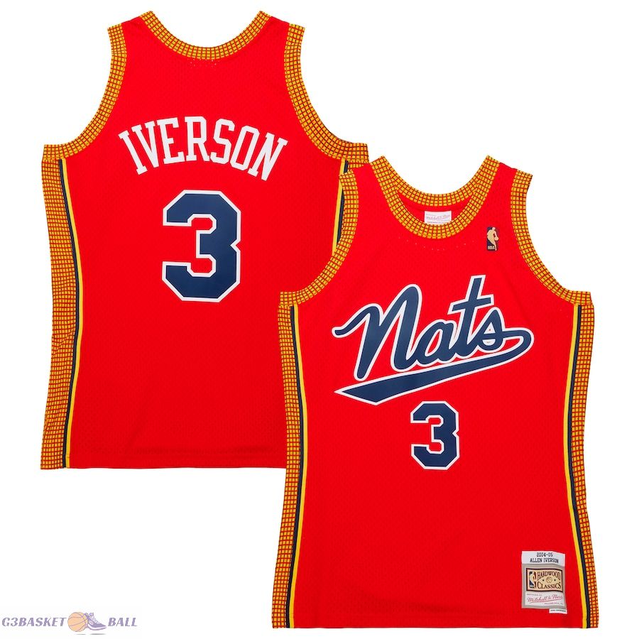 Men'sPhiladelphia 76ers Mitchell & Ness Red 2004/05 Hardwood Classics Swingman Jersey