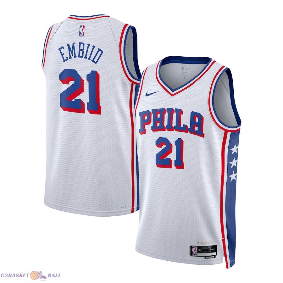 Unisex Philadelphia 76ers Joel Embiid White Swingman Jersey - Association Edition