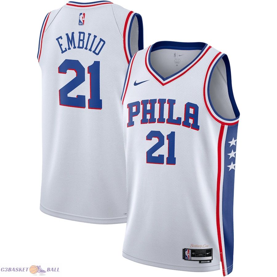 Unisex Philadelphia 76ers Joel Embiid White Swingman Jersey - Association Edition