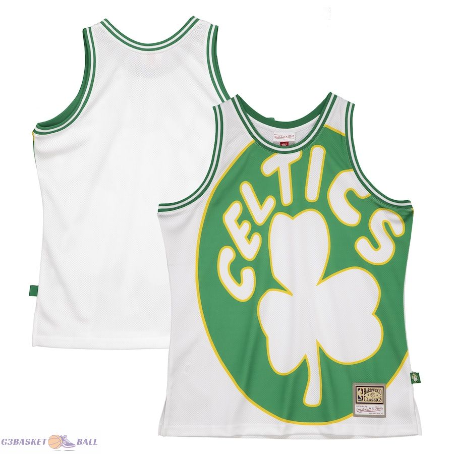 Men's Boston Celtics Mitchell & Ness White Hardwood Classics Blown Out Fashion Jersey