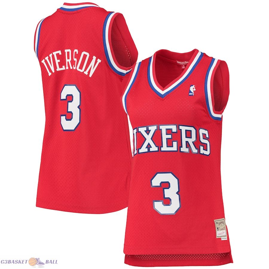 Women's Philadelphia 76ers Allen Iverson Mitchell & Ness Red 2002/03 Hardwood Classics Swingman Jersey