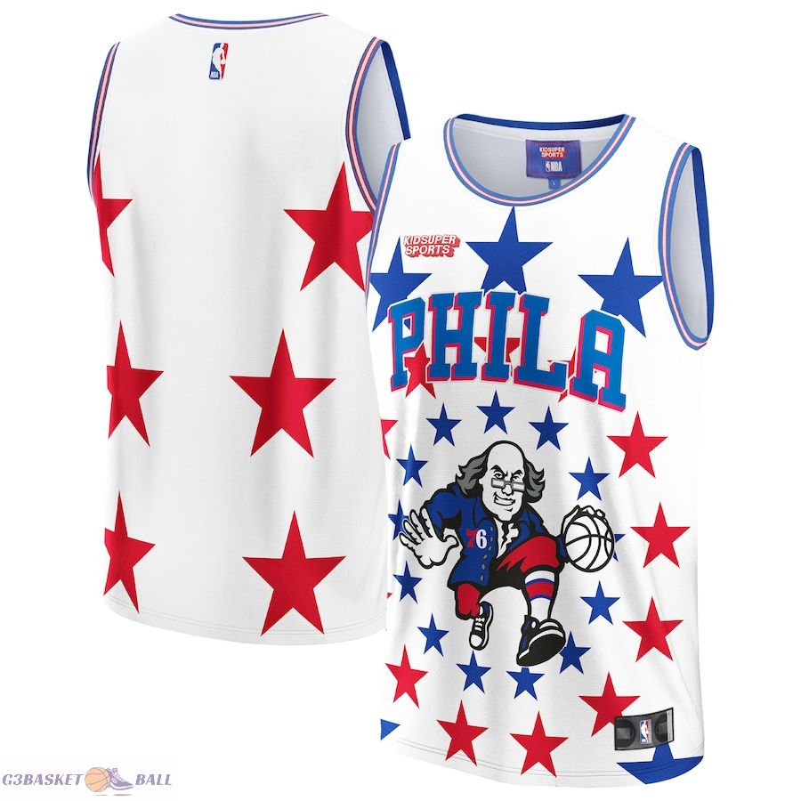 Unisex Philadelphia 76ers NBA & KidSuper Studios by Fanatics White Hometown Jersey