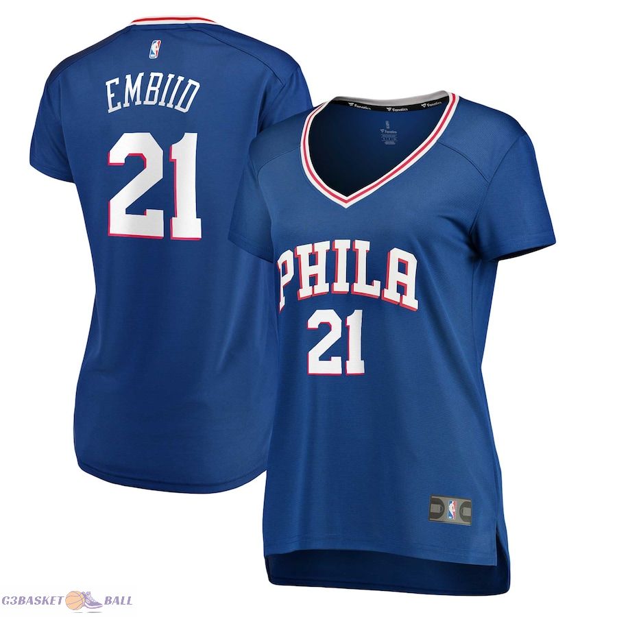 Women's Philadelphia 76ers Joel Embiid Fanatics Royal Fast Break Replica Player Jersey - Icon Edition