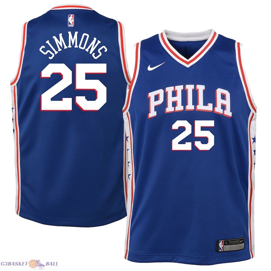 Youth Philadelphia 76ers Ben Simmons Royal Swingman Jersey - Icon Edition