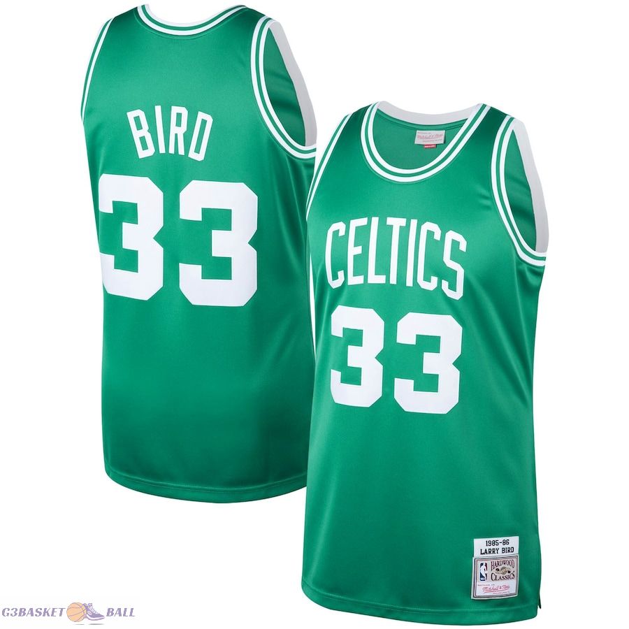 Men's Boston Celtics Larry Bird Mitchell & Ness Kelly Green 1985/86 Hardwood Classics Authentic Jersey