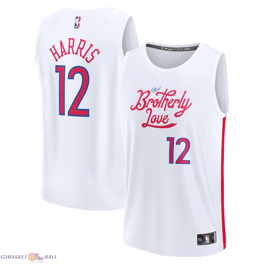 Youth Philadelphia 76ers Tobias Harris Fanatics White Fastbreak Jersey - City Edition