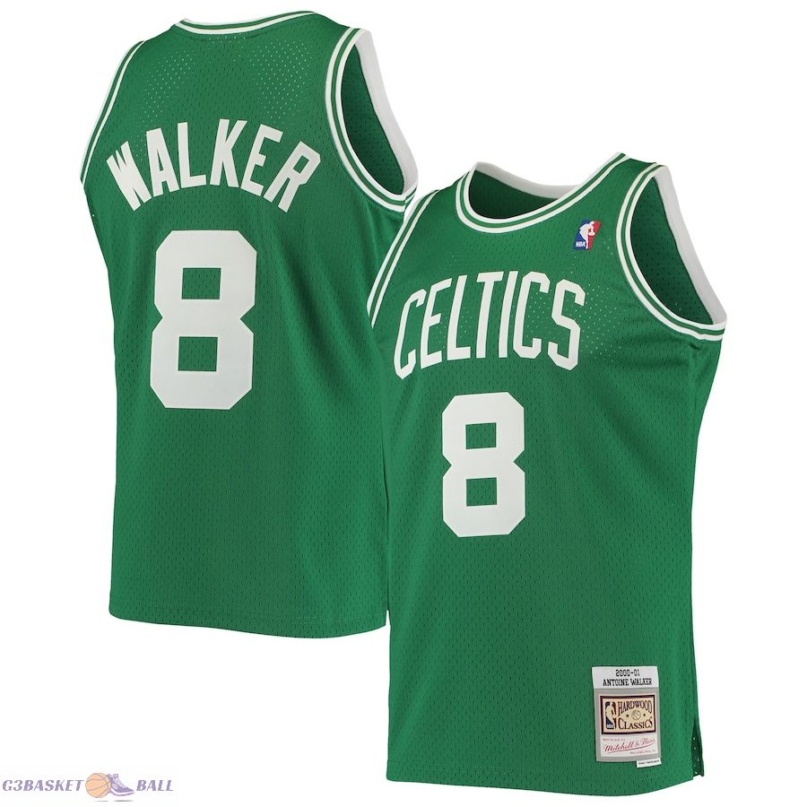 Men's Boston Celtics Antoine Walker Mitchell & Ness Kelly Green 2001/02 Hardwood Classics Swingman Jersey