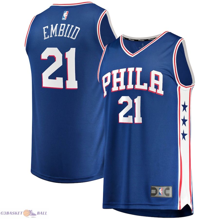 Youth Philadelphia 76ers Joel Embiid Fanatics Royal 2019/20 Fast Break Replica Jersey - Icon Edition