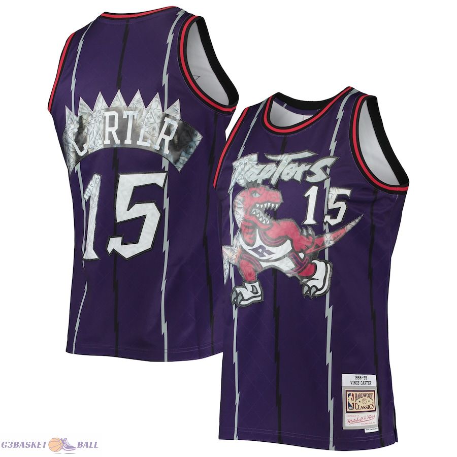 Men's Toronto Raptors Vince Carter Mitchell & Ness Purple 1998/99 Hardwood Classics NBA 75th Anniversary Diamond Swingman Jersey