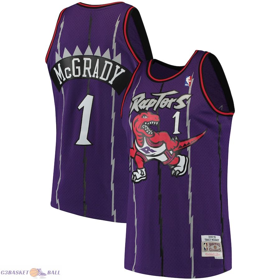 Men's Toronto Raptors Tracy McGrady Mitchell & Ness Purple Hardwood Classics Swingman Jersey