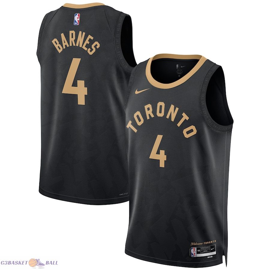 Unisex Toronto Raptors Scottie Barnes Black 2022/23 Swingman Jersey - City Edition