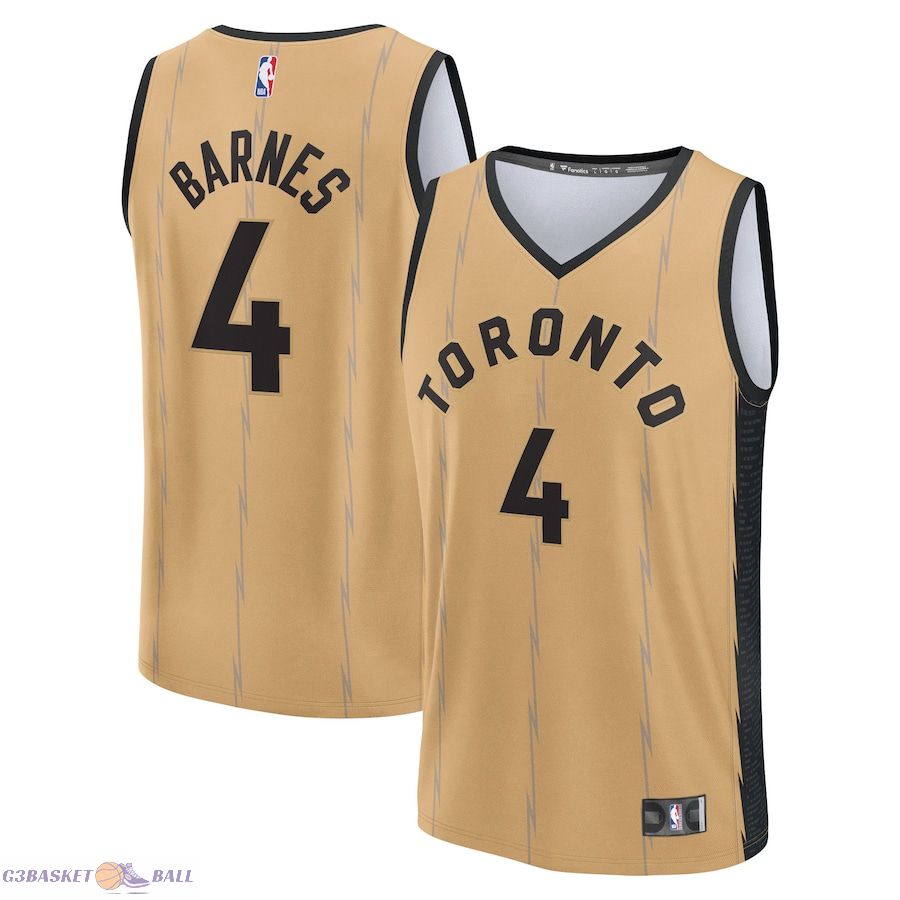 Men's Toronto Raptors Scottie Barnes Fanatics Gold Fast Break Jersey - City Edition