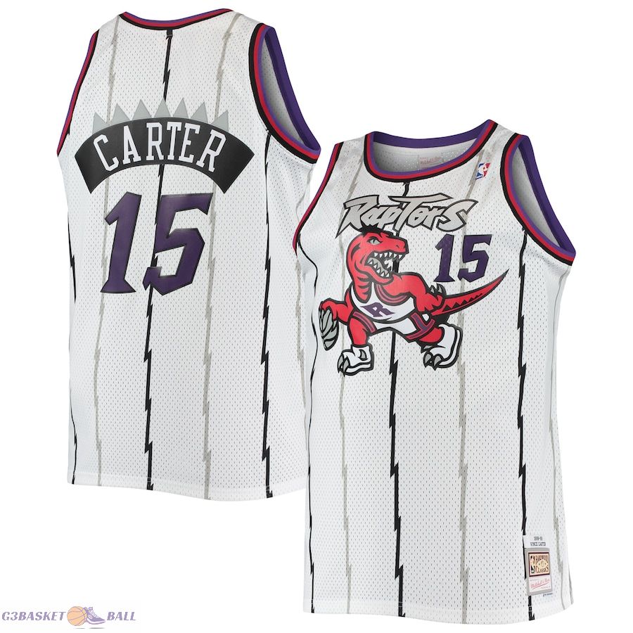 Men's Toronto Raptors Vince Carter Mitchell & Ness White 1998/99 Big & Tall Hardwood Classics Swingman Jersey