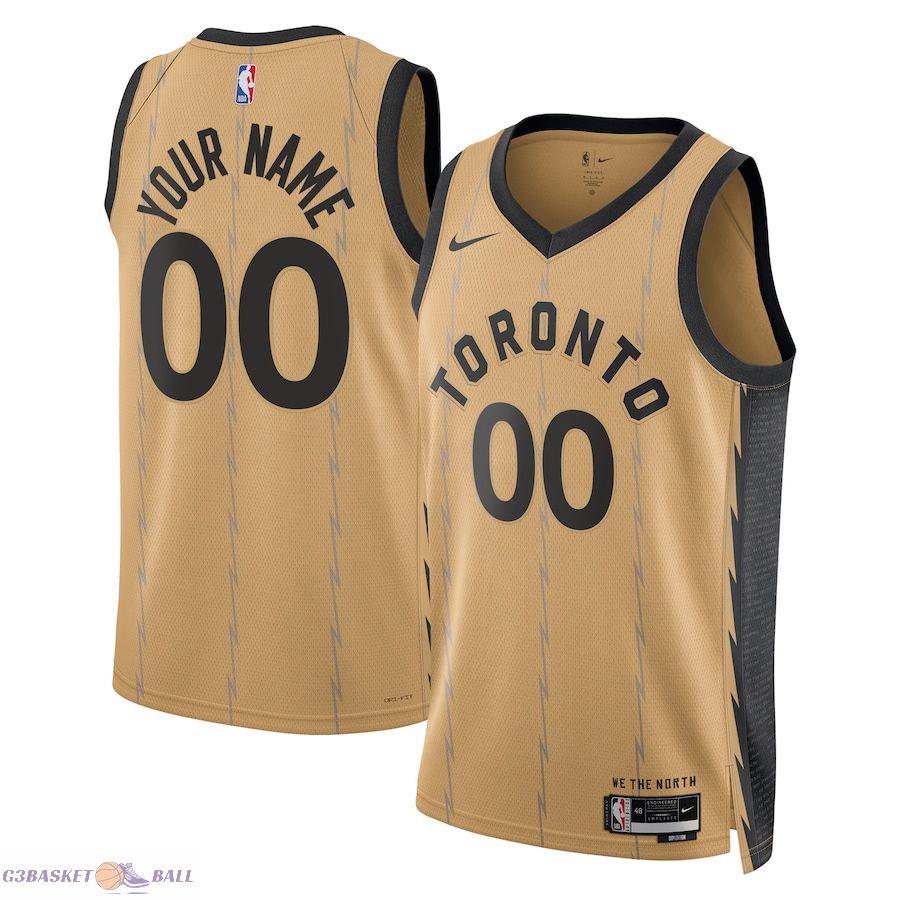 Unisex Toronto Raptors Gold 2023/24 Custom Swingman Jersey - City Edition