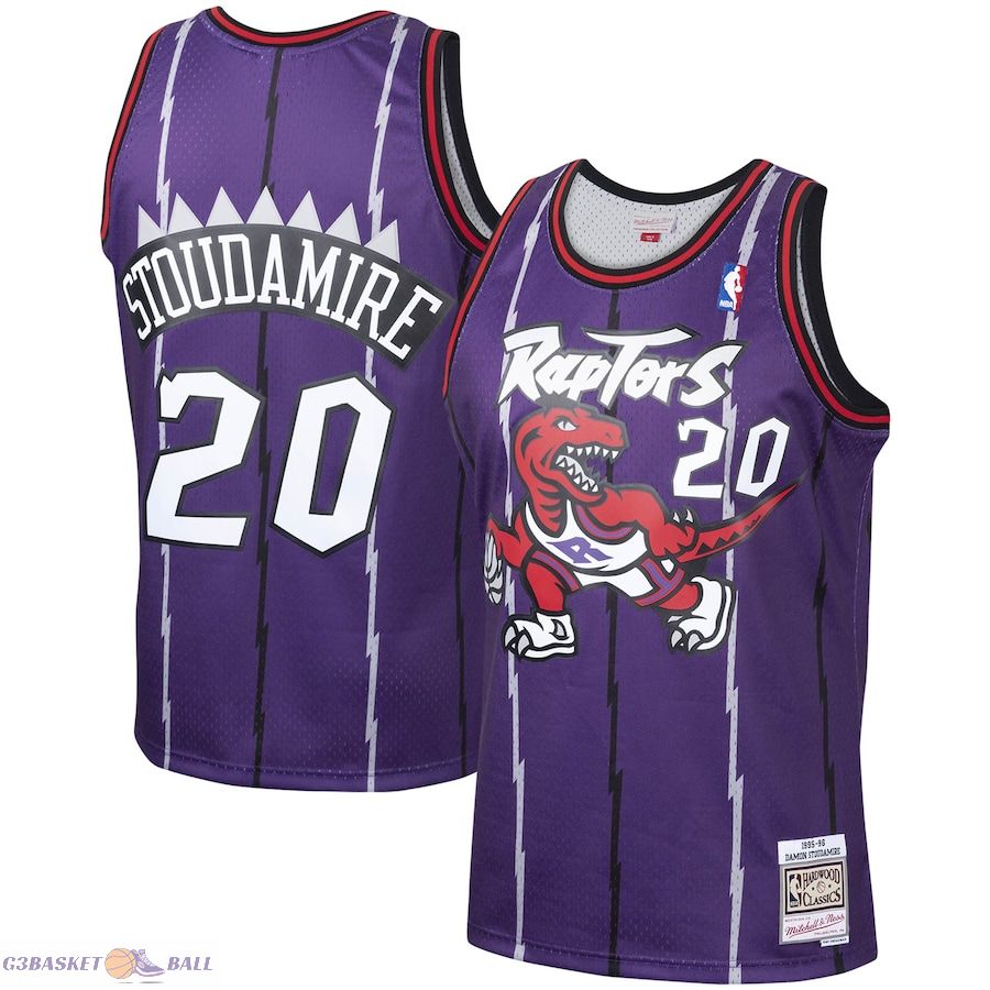 Men's Toronto Raptors Damon Stoudamire Mitchell & Ness Purple 1995/96 Hardwood Classics Swingman Jersey