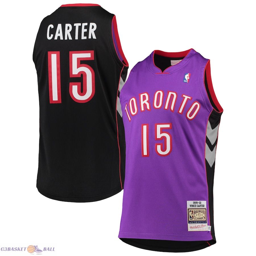 Men's Toronto Raptors Vince Carter Mitchell & Ness Purple 1999/2000 Hardwood Classics Authentic Jersey