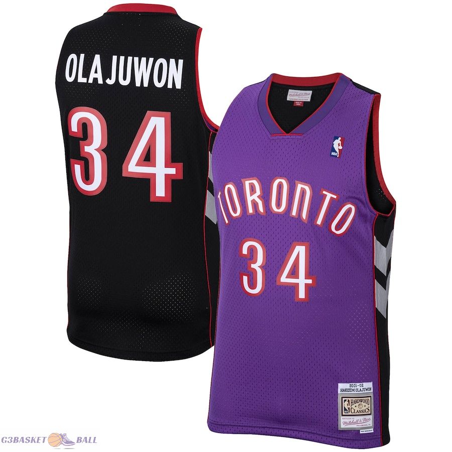 Men's Toronto Raptors Hakeem Olajuwon Mitchell & Ness Purple 2001/02 Hardwood Classics Swingman Jersey