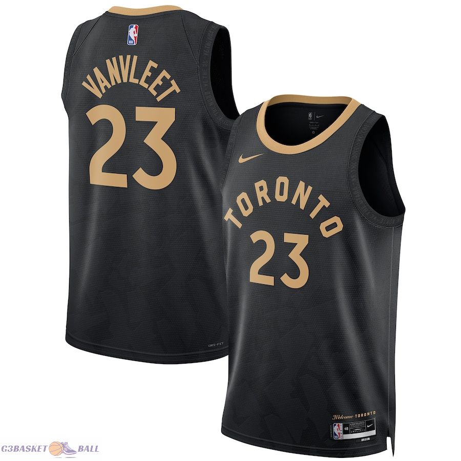 Unisex Toronto Raptors Fred VanVleet Black 2022/23 Swingman Jersey - City Edition