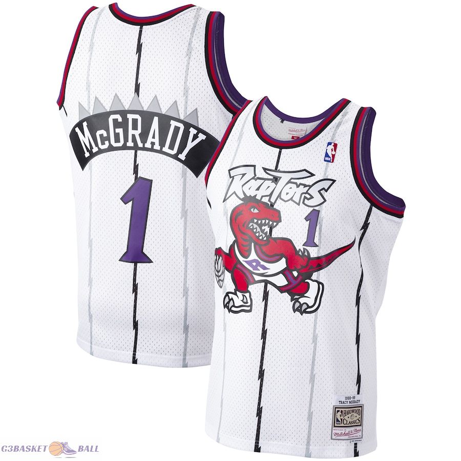 Men's Toronto Raptors Tracy McGrady Mitchell & Ness White 1998/99 Hardwood Classics Swingman Jersey