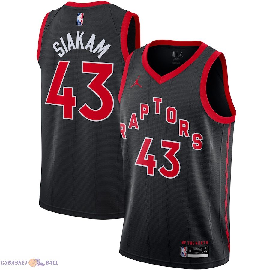 Men's Toronto Raptors Pascal Siakam Jordan Brand Black 2020/21 Swingman Jersey - Statement Edition