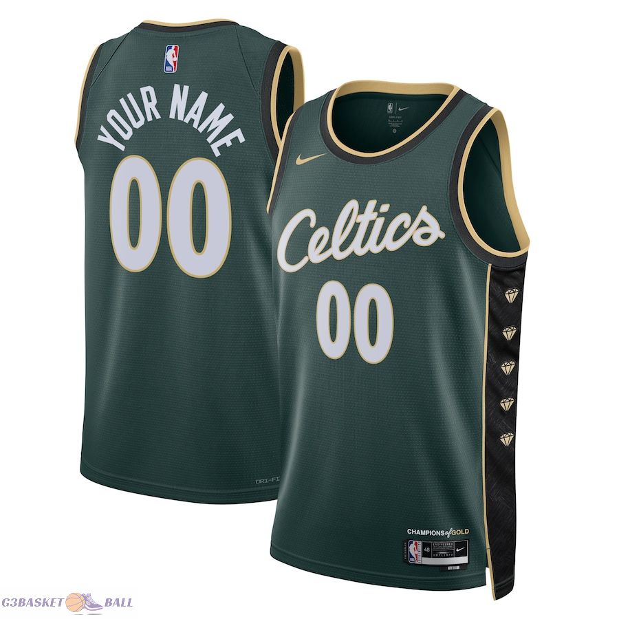 Unisex Boston Celtics Kelly Green 2022/23 Swingman Custom Jersey - City Edition