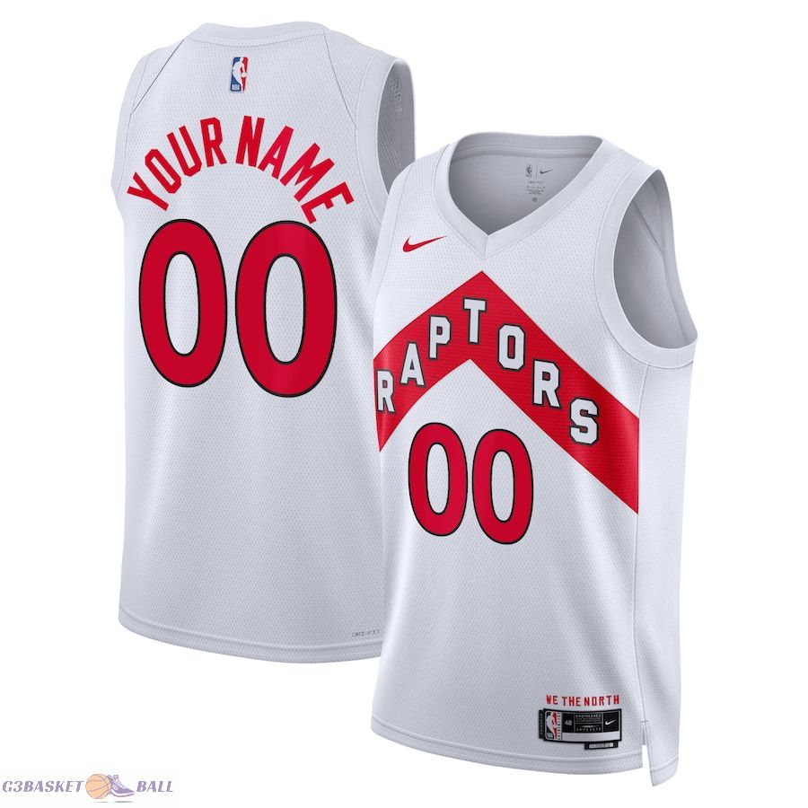 Unisex Toronto Raptors White Swingman Custom Jersey - Association Edition