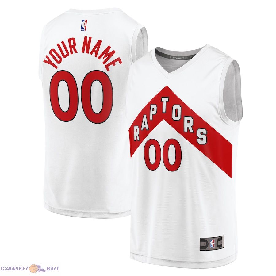 Men's Toronto Raptors Fanatics White Fast Break Custom Replica Jersey - Association Edition